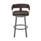 Armen Living Lorin 30" Bar Height Swivel Bar Stool in Java Finish and Chocolate Faux Leather LCLRBAJVCHO30 - alternate 3